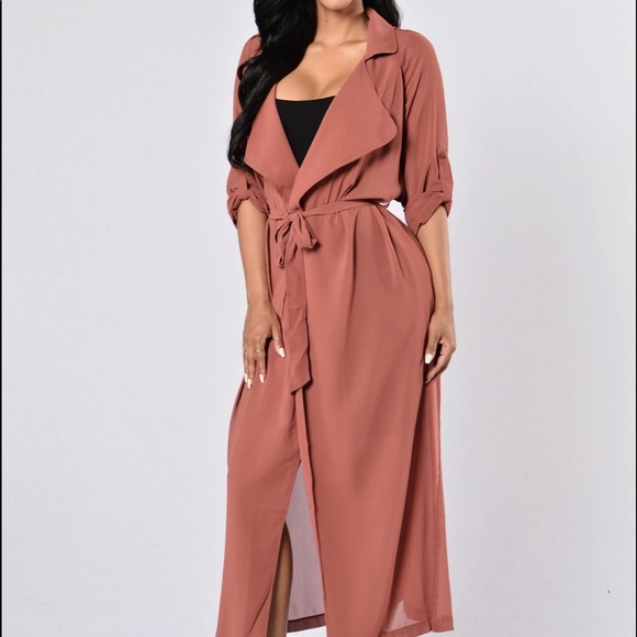 mauve duster coat